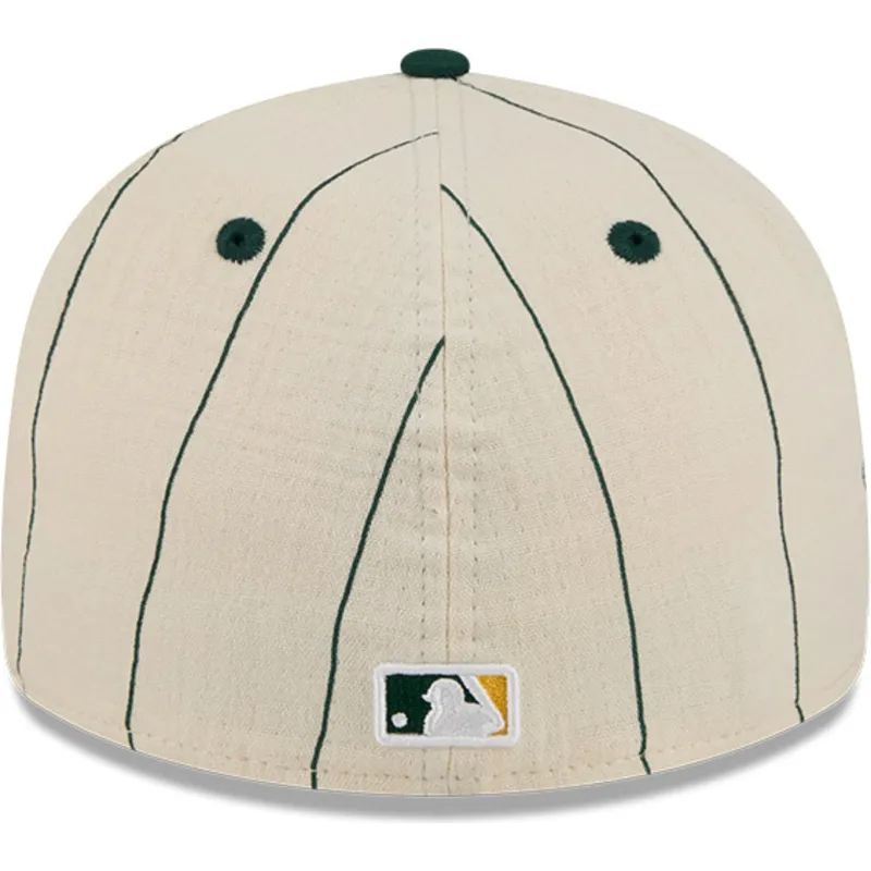 petten-gebogen-beige-fitted-59fifty-retro-crown-linen-van-oakland-athletics-mlb-van-new-era