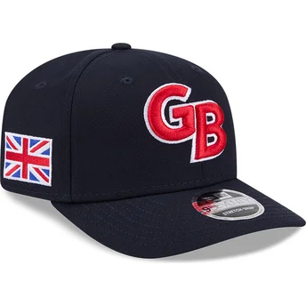 Petten gebogen marineblauw snapback 9SEVENTY Stretch Snap Great Britain 2026 World Baseball Classic van World Baseball Classic van New Era