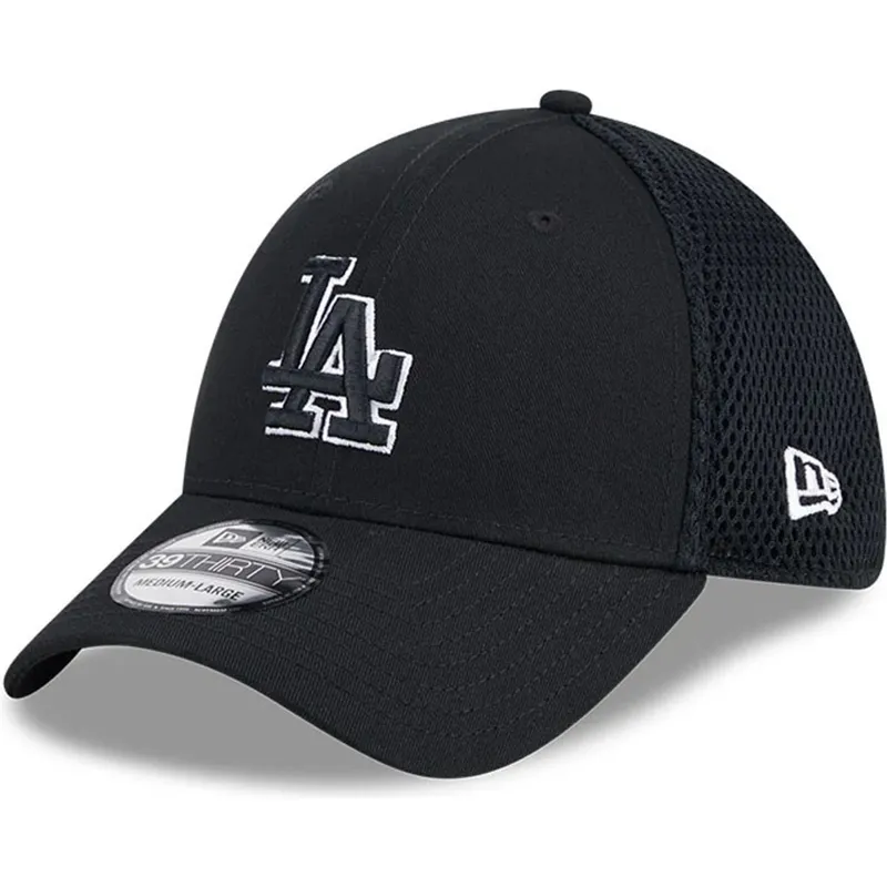 petten-gebogen-zwart-fitted-39thirty-evergreen-neo-van-los-angeles-dodgers-mlb-van-new-era