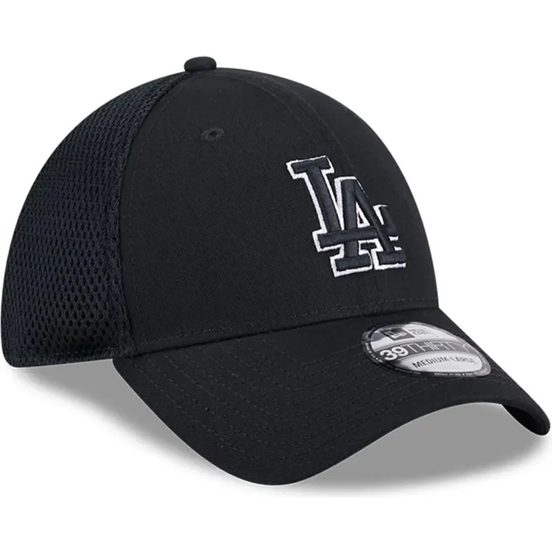 petten-gebogen-zwart-fitted-39thirty-evergreen-neo-van-los-angeles-dodgers-mlb-van-new-era
