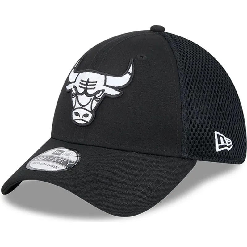 petten-gebogen-zwart-fitted-39thirty-evergreen-neo-van-chicago-bulls-nba-van-new-era