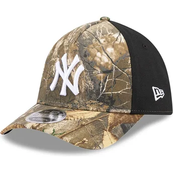 Petten gebogen camouflage fitted 39THIRTY M-Crown A Frame Realtree van New York Yankees MLB van New Era