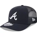 petten-gebogen-marineblauw-snapback-9seventy-stretch-snap-evergreen-van-atlanta-braves-mlb-van-new-era