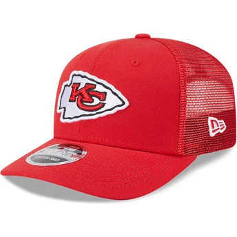 Petten gebogen rood snapback 9SEVENTY Stretch Snap Evergreen van Kansas City Chiefs NFL van New Era