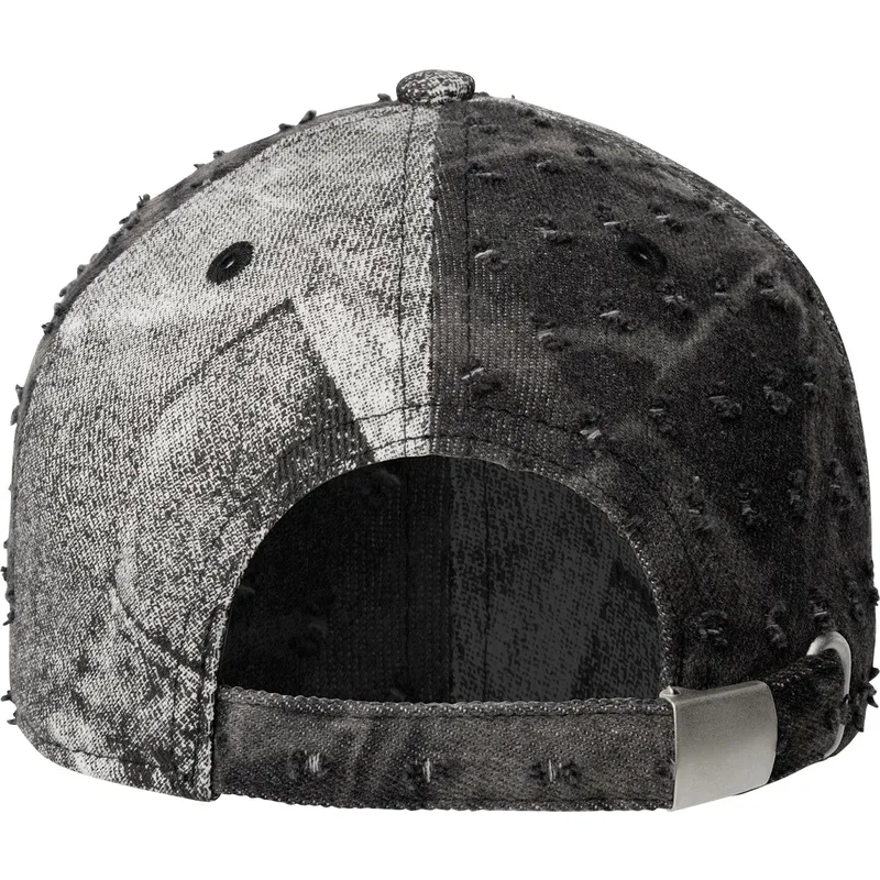 petten-gebogen-zwart-verstelbaar-denim-mashup-black-trompe-l-oeil-van-kangol