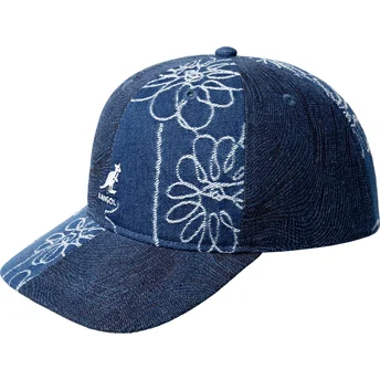 Petten gebogen marineblauw verstelbaar Denim Mashup Medium Blue Floral van Kangol