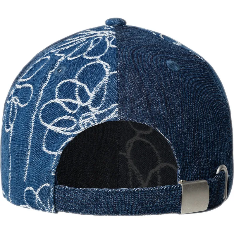petten-gebogen-marineblauw-verstelbaar-denim-mashup-medium-blue-floral-van-kangol