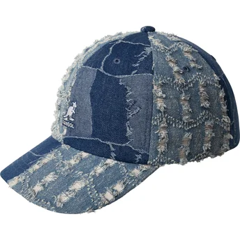 Petten gebogen blauw verstelbaar Denim Mashup Medium Blue van Kangol