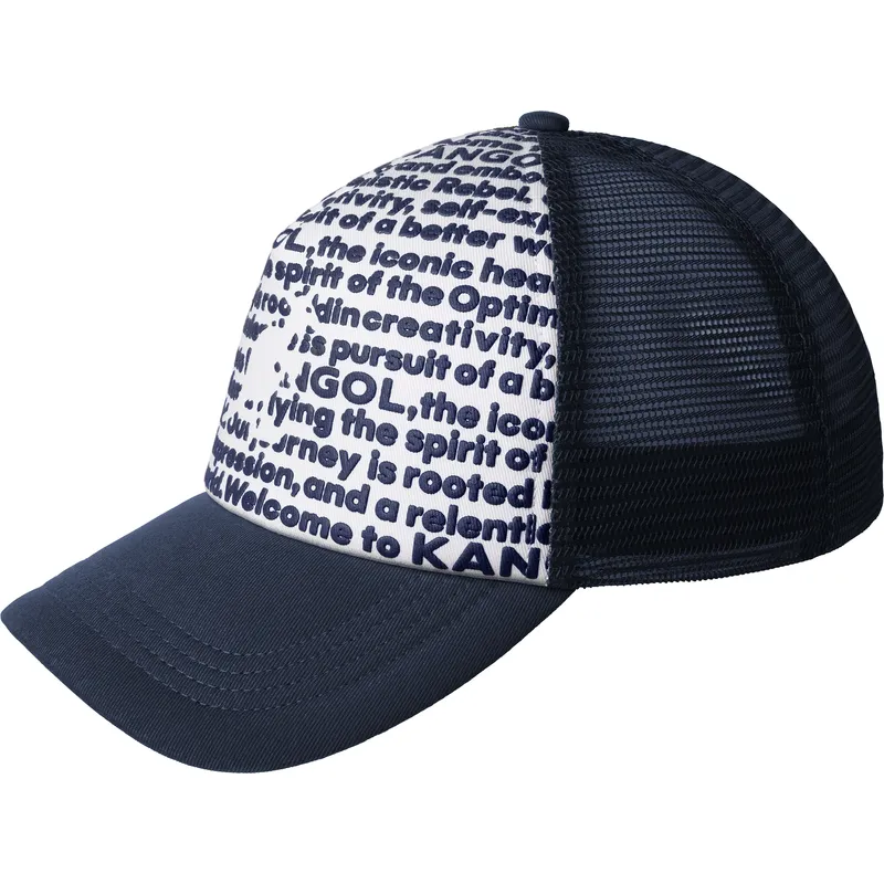 petten-gebogen-marineblauw-snapback-fine-print-van-kangol