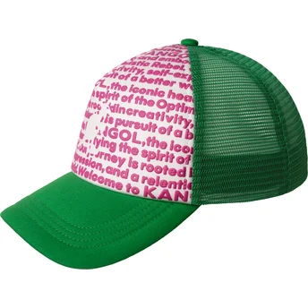 Petten gebogen groen snapback Fine Print van Kangol