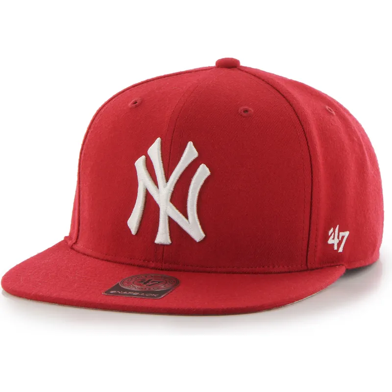 petten-plat-rood-snapback-captain-no-shot-van-new-york-yankees-mlb-van-47-brand petten-plat-rood-snapback-captain-no-shot-van-new-york-yankees-mlb-van-47-brand