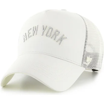 Petten gebogen beige snapback Offside DT Soft Glow Script van New York Yankees MLB van 47 Brand
