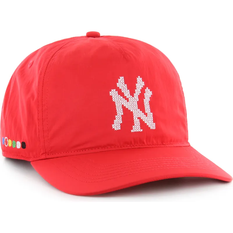 petten-gebogen-rood-snapback-hitch-lc-eight-bit-hero-van-new-york-yankees-mlb-van-47-brand