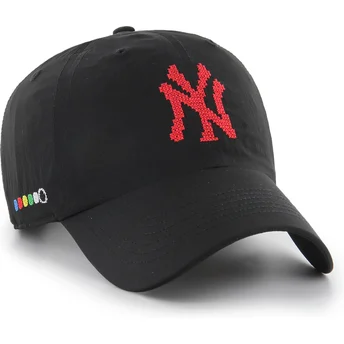 Petten gebogen zwart verstelbaar Clean Up Eight Bit Hero van New York Yankees MLB van 47 Brand