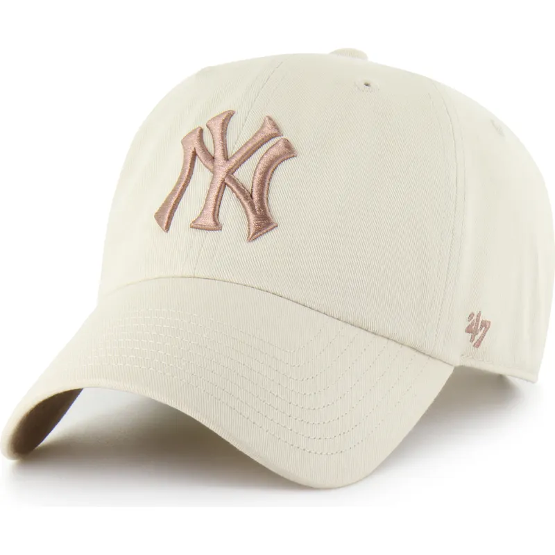 petten-gebogen-beige-verstelbaar-clean-up-ballpark-mojave-van-new-york-yankees-mlb-van-47-brand