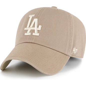 Petten gebogen bruin verstelbaar Clean Up Ballpark Cap Carrierbella van Los Angeles Dodgers MLB van 47 Brand