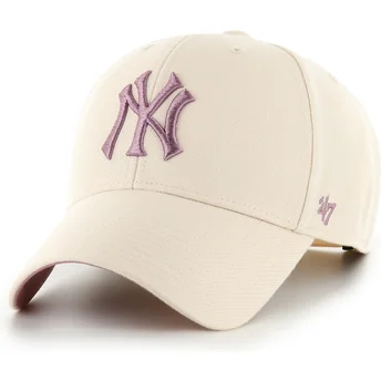 Petten gebogen beige snapback MVP Ballpark van New York Yankees MLB van 47 Brand
