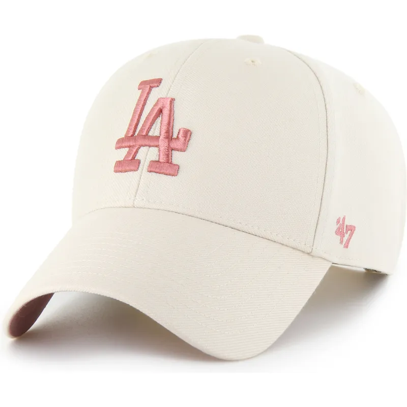 petten-gebogen-beige-snapback-rosa-mvp-ballpark-van-los-angeles-dodgers-mlb-van-47-brand