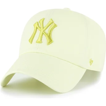 Petten gebogen geel verstelbaar Clean Up No Loop Label van New York Yankees MLB van 47 Brand