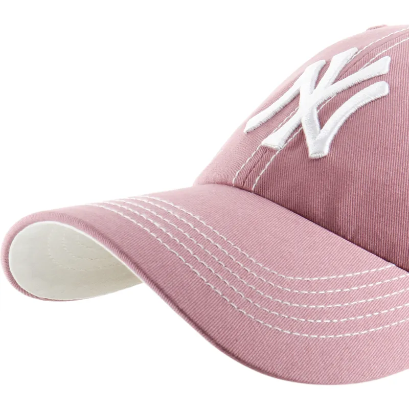 petten-gebogen-roze-verstelbaar-clean-up-contrast-stitch-van-new-york-yankees-mlb-van-47-brand petten-gebogen-roze-verstelbaar-clean-up-contrast-stitch-van-new-york-yankees-mlb-van-47-brand
