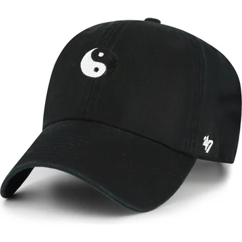 Petten gebogen zwart verstelbaar Yin Yang Smiley Clean Up Base Runner Icon van 47 Brand