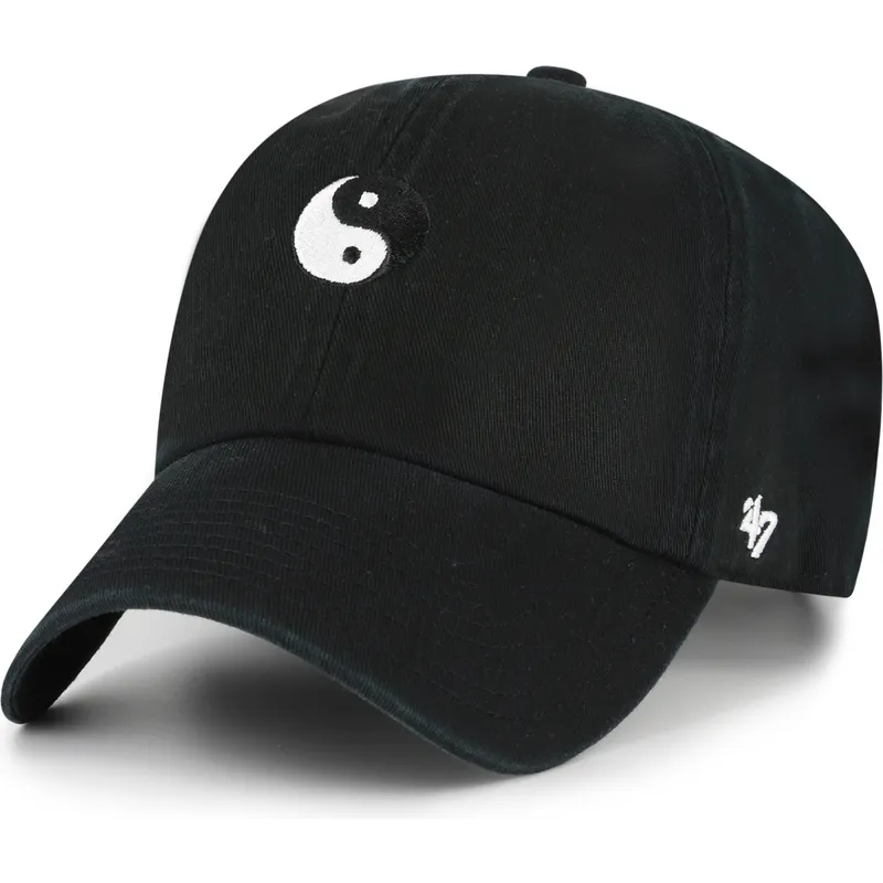 petten-gebogen-zwart-verstelbaar-yin-yang-smiley-clean-up-base-runner-icon-van-47-brand