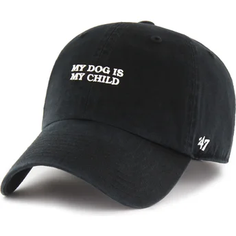 Petten gebogen zwart verstelbaar My Dog Is My Child Phrase Clean Up Base Runner Icon van 47 Brand