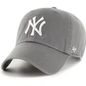 petten-gebogen-grijs-verstelbaar-clean-up-no-loop-label-van-new-york-yankees-mlb-van-47-brand