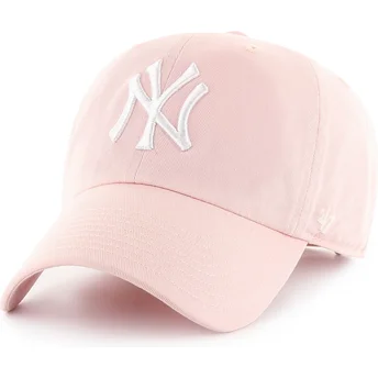 Petten gebogen roze verstelbaar Clean Up van New York Yankees MLB van 47 Brand