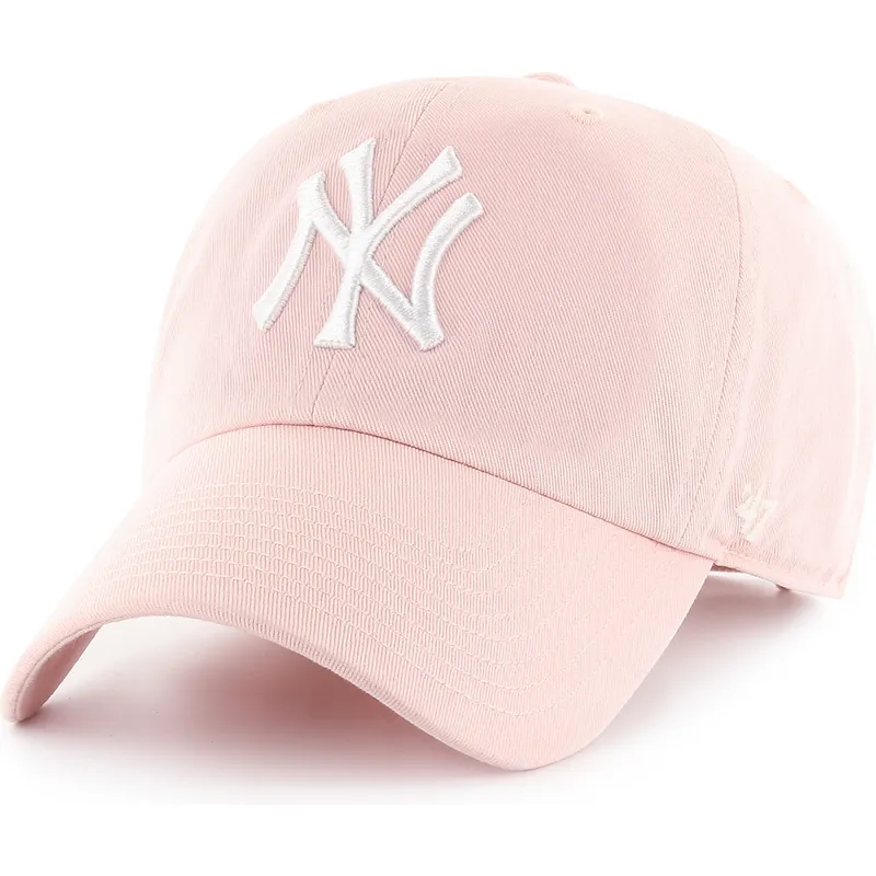 petten-gebogen-roze-verstelbaar-clean-up-van-new-york-yankees-mlb-van-47-brand