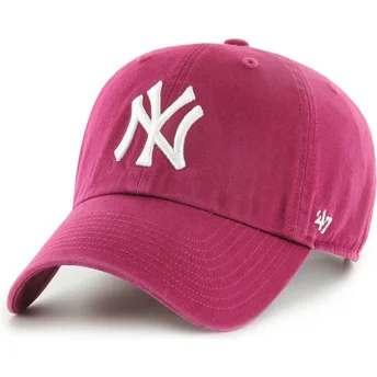 Petten gebogen rood verstelbaar Clean Up Galaxy van New York Yankees MLB van 47 Brand