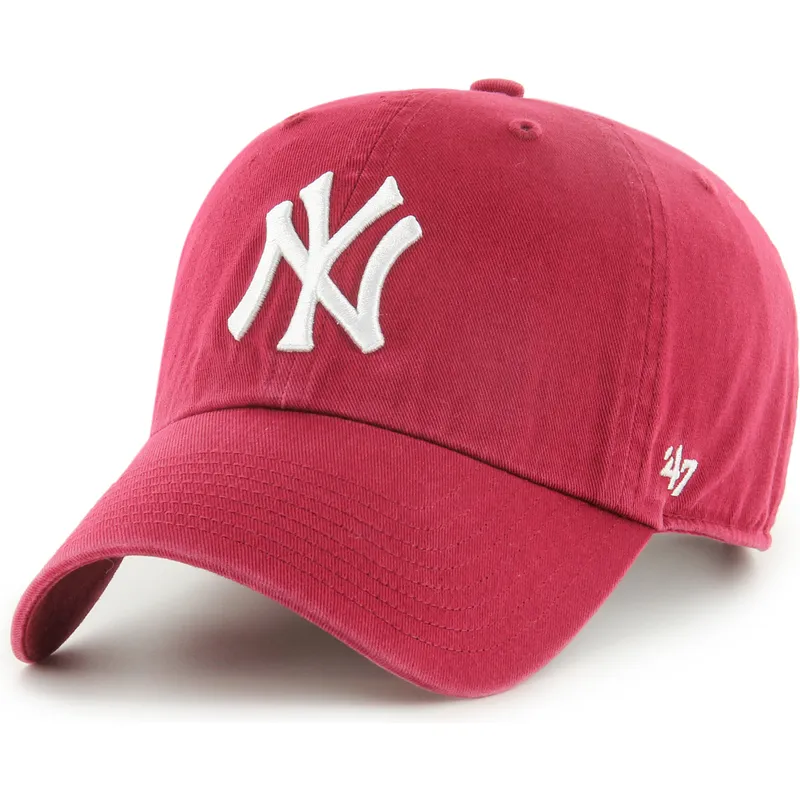 petten-gebogen-rood-verstelbaar-clean-up-van-new-york-yankees-mlb-van-47-brand