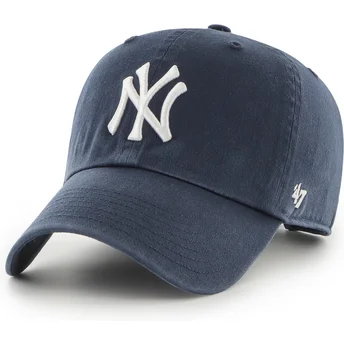 Petten gebogen marineblauw verstelbaar Clean Up van New York Yankees MLB van 47 Brand