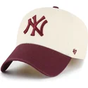 petten-gebogen-beige-verstelbaar-clean-up-two-tone-no-loop-label-van-new-york-yankees-mlb-van-47-brand