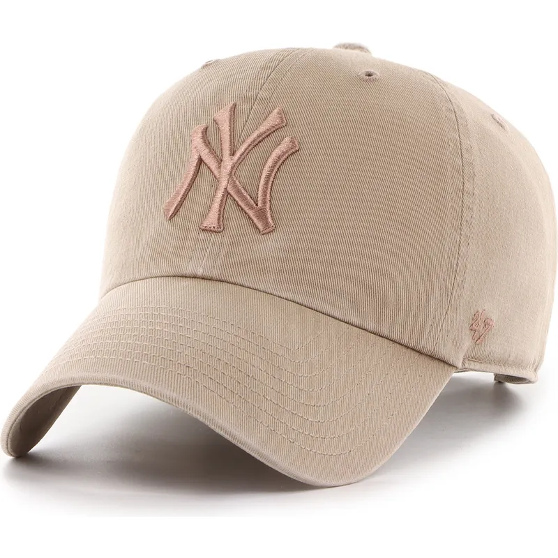 petten-gebogen-bruin-verstelbaar-clean-up-no-loop-label-van-new-york-yankees-mlb-van-47-brand