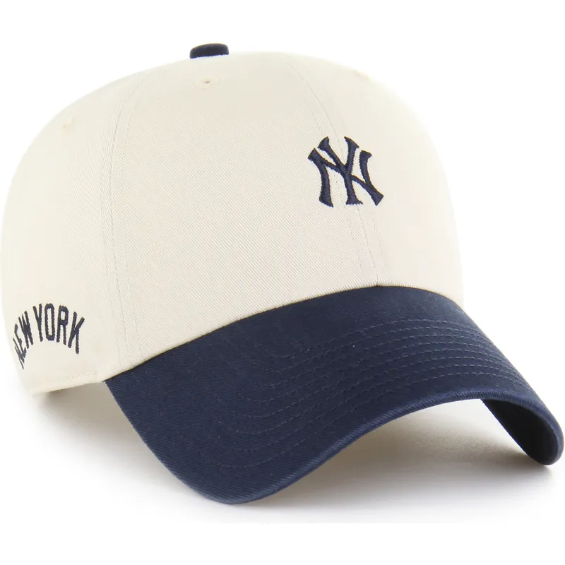 petten-gebogen-beige-verstelbaar-clean-up-base-runner-sure-shot-two-tone-van-new-york-yankees-mlb-van-47-brand petten-gebogen-beige-verstelbaar-clean-up-base-runner-sure-shot-two-tone-van-new-york-yankees-mlb-van-47-brand