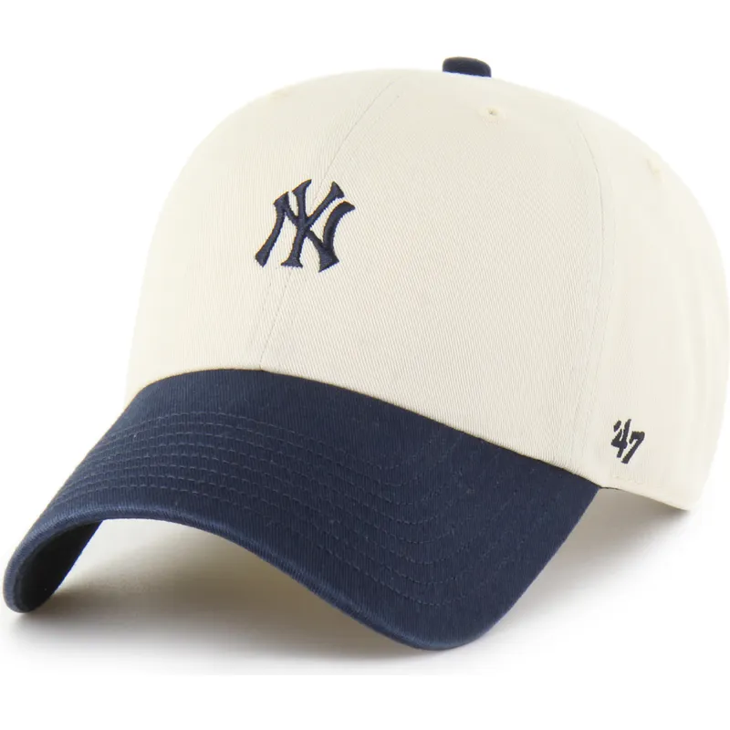 petten-gebogen-beige-verstelbaar-clean-up-base-runner-sure-shot-two-tone-van-new-york-yankees-mlb-van-47-brand petten-gebogen-beige-verstelbaar-clean-up-base-runner-sure-shot-two-tone-van-new-york-yankees-mlb-van-47-brand