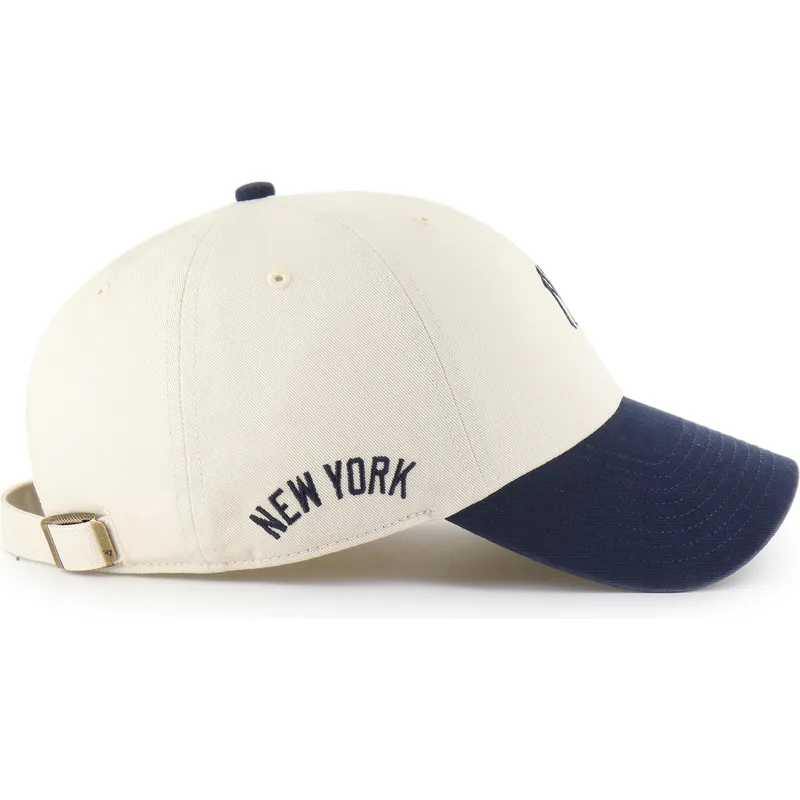 petten-gebogen-beige-verstelbaar-clean-up-base-runner-sure-shot-two-tone-van-new-york-yankees-mlb-van-47-brand petten-gebogen-beige-verstelbaar-clean-up-base-runner-sure-shot-two-tone-van-new-york-yankees-mlb-van-47-brand