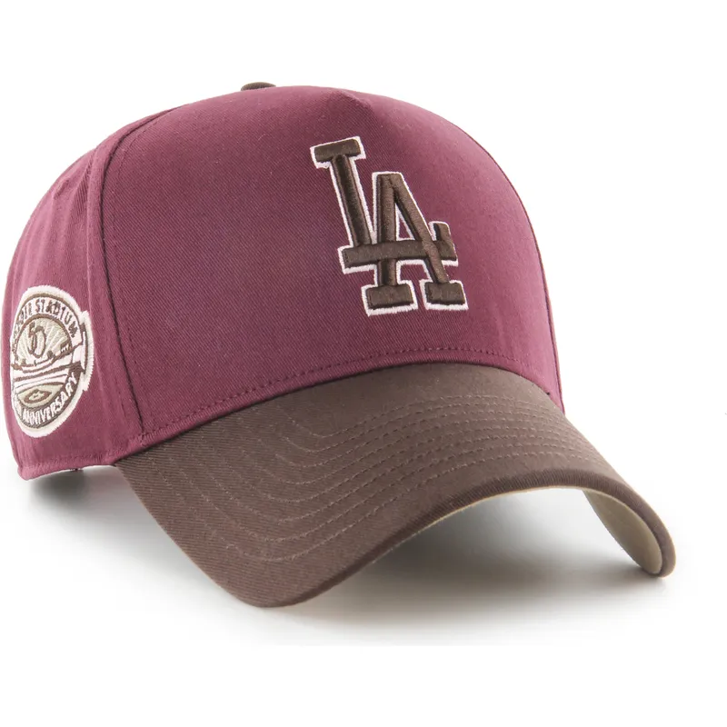 petten-gebogen-rood-snapback-mvp-dt-sure-shot-two-tone-cotton-van-los-angeles-dodgers-mlb-van-47-brand
