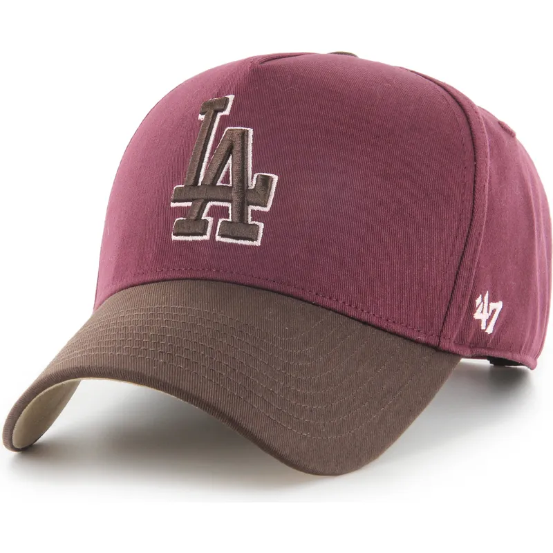 petten-gebogen-rood-snapback-mvp-dt-sure-shot-two-tone-cotton-van-los-angeles-dodgers-mlb-van-47-brand