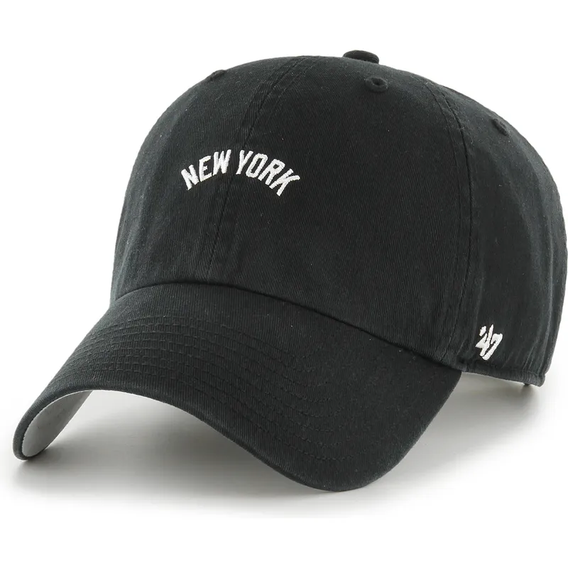 petten-gebogen-zwart-verstelbaar-clean-up-base-runner-script-van-new-york-yankees-mlb-van-47-brand petten-gebogen-zwart-verstelbaar-clean-up-base-runner-script-van-new-york-yankees-mlb-van-47-brand