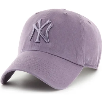 Petten gebogen paars verstelbaar Clean Up Iris van New York Yankees MLB van 47 Brand