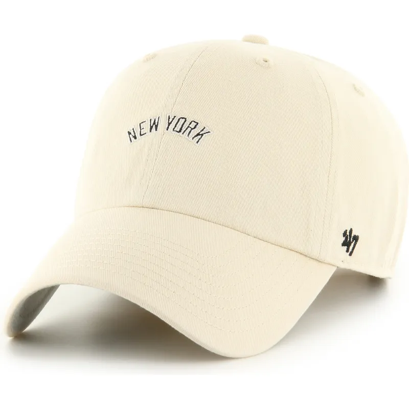 petten-gebogen-beige-verstelbaar-clean-up-base-runner-script-van-new-york-yankees-mlb-van-47-brand