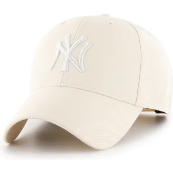 Petten gebogen beige snapback MVP Natural van New York Yankees MLB van 47 Brand