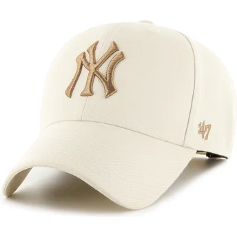 Petten gebogen beige snapback MVP van New York Yankees MLB van 47 Brand