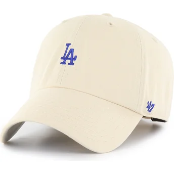 Petten gebogen beige verstelbaar Clean Up Base Runner van Los Angeles Dodgers MLB van 47 Brand