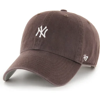 Petten gebogen bruin verstelbaar Clean Up Base Runner Mini van New York Yankees MLB van 47 Brand