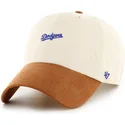 petten-gebogen-beige-verstelbaar-clean-up-mini-script-suede-visor-van-los-angeles-dodgers-mlb-van-47-brand