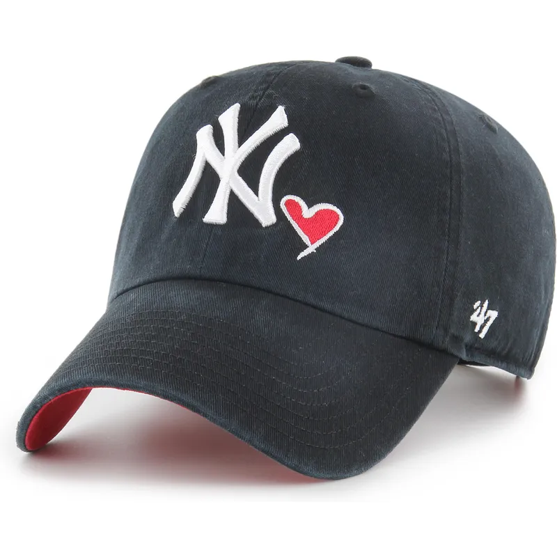 petten-gebogen-zwart-verstelbaar-clean-up-heart-icon-van-new-york-yankees-mlb-van-47-brand