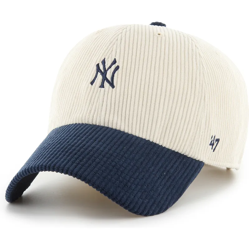 petten-gebogen-beige-verstelbaar-clean-up-cord-base-runner-two-tone-van-new-york-yankees-mlb-van-47-brand